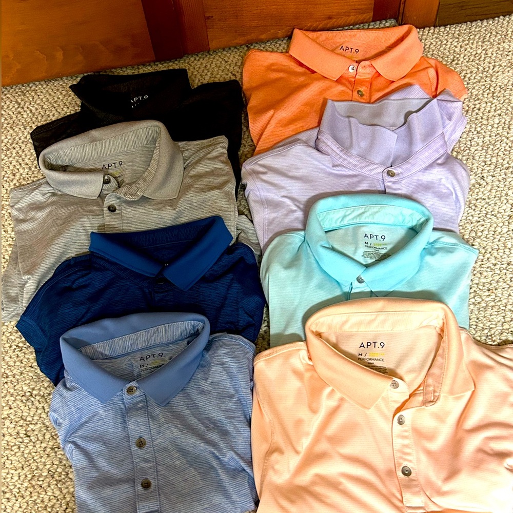 Apt. 9 Performance Polo Golf Shirts. $15 each or discount bundle.